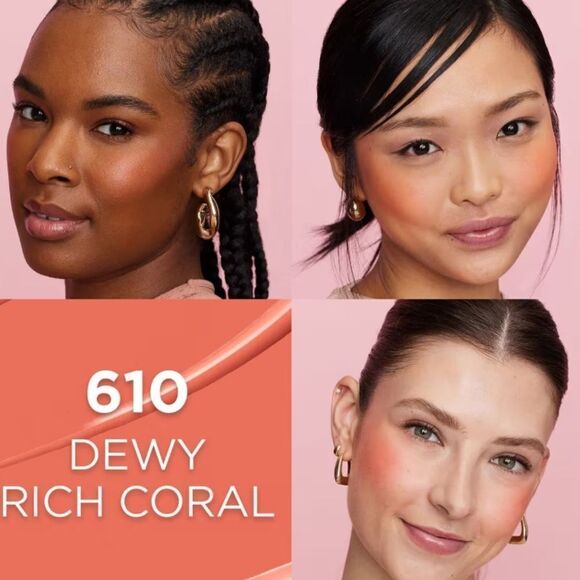 🦋Pick 5/$25 LOREAL 610 DEWY RICH CORAL LUMI LE LIQUID BLUSH NEW FULLSZ - Picture 3 of 5